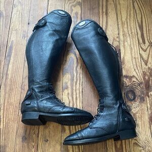 Black Leather Men's Riding Boots